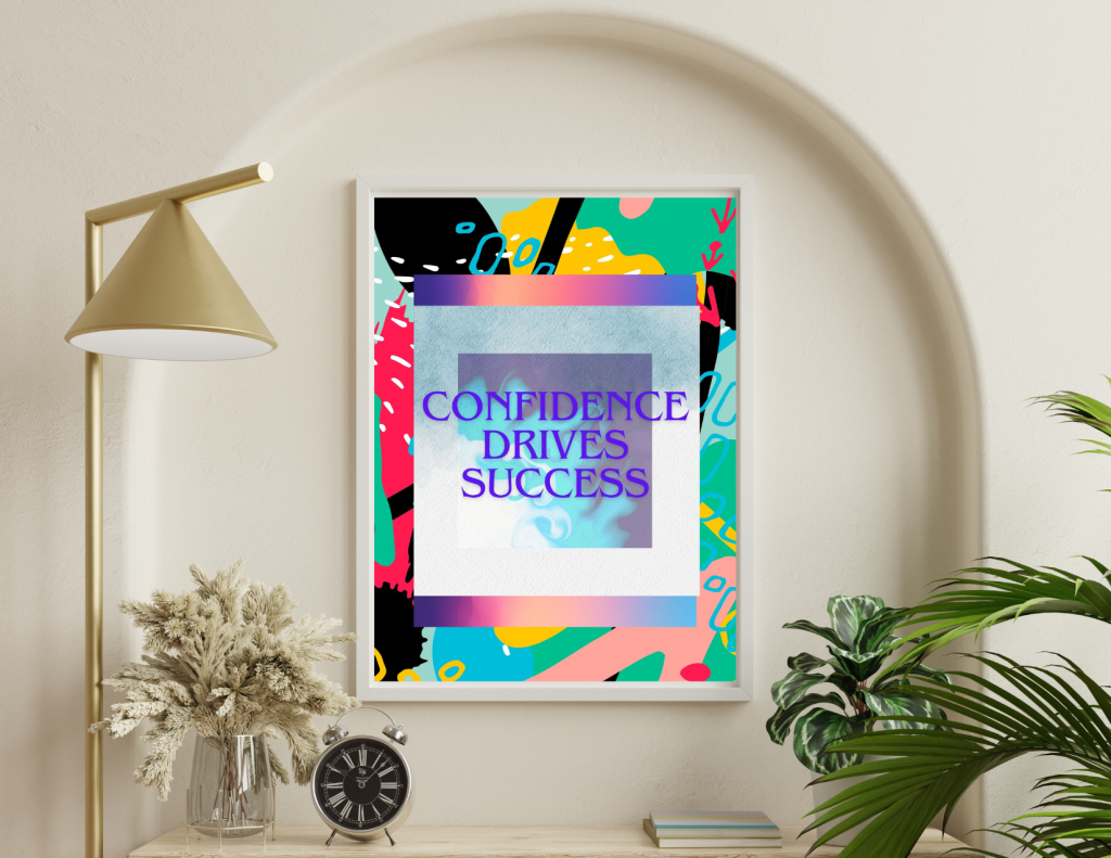 "Momentum & Success: Vibrant Abstract Wall Art with Powerful Words" (3-Piece Set)