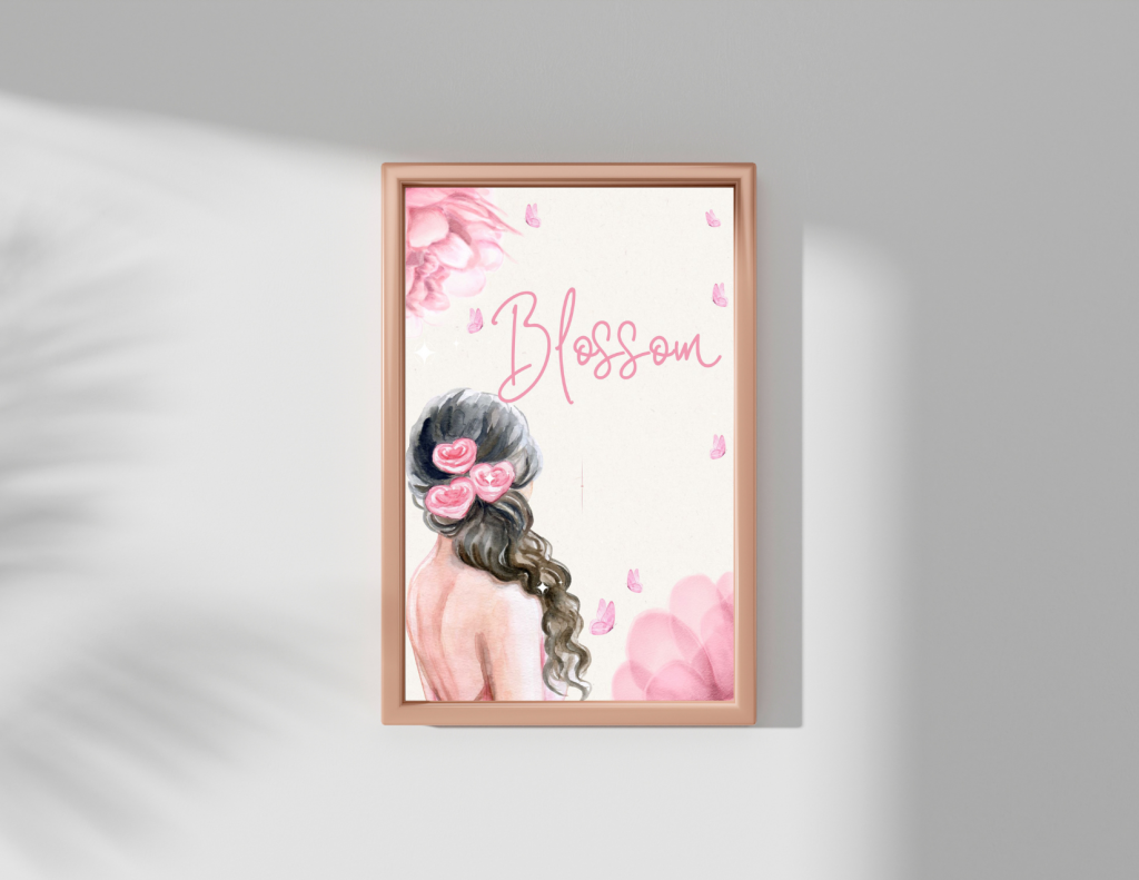 Believe. Blossom. Embrace: Light Pink Inspirational Wall Art (3 Piece Set)