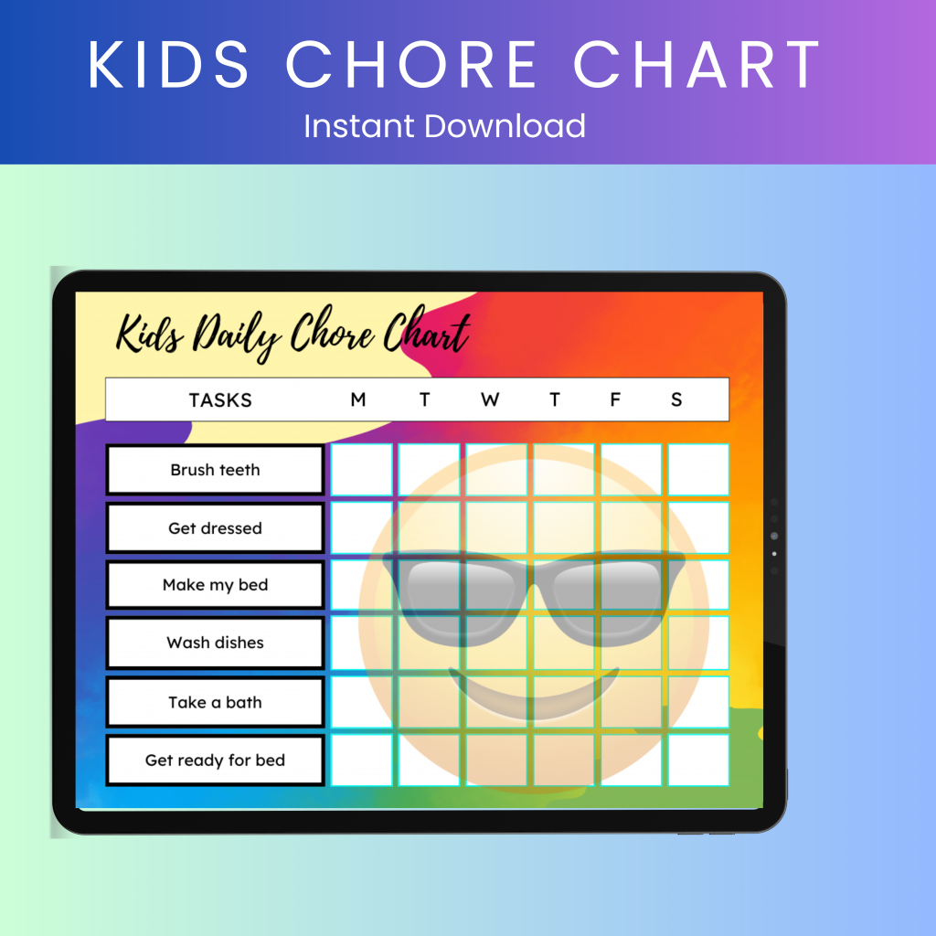 Bright & Fun Kids Chore Chart – Daily Responsibility Tracker