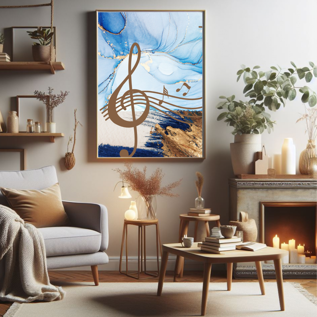 Melodic Vibes: Modern Music-Inspired 3-Piece Wall Art Decor