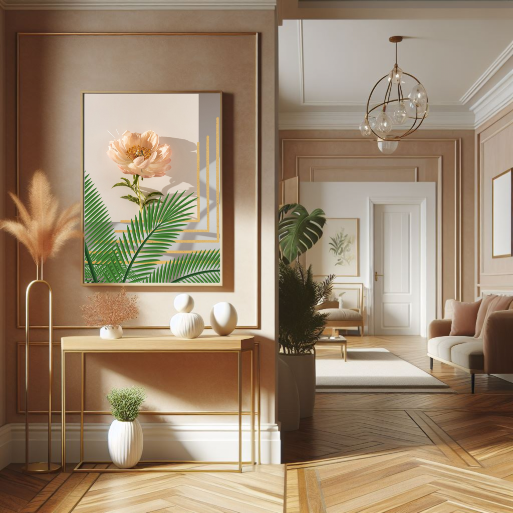 Flourish & Flow: Radiant Floral & Geometric Wall Decor (A Symphony of Nature & Elegance!