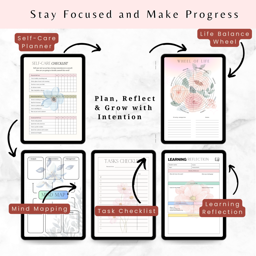 Mind & Success Planner – Tasks, Reflection & Life Mapping