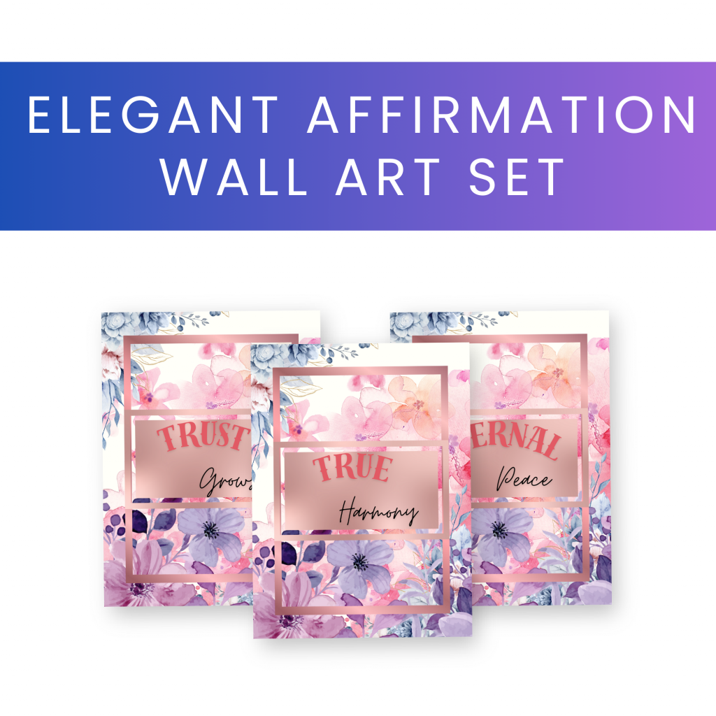Trust, Peace & Harmony – Elegant Affirmation Wall Art Set