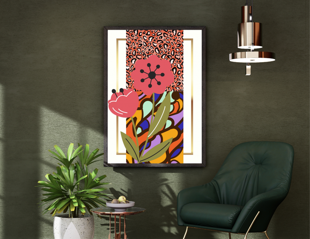 Floral Vivid Expressions: Modern Abstract Wall Prints