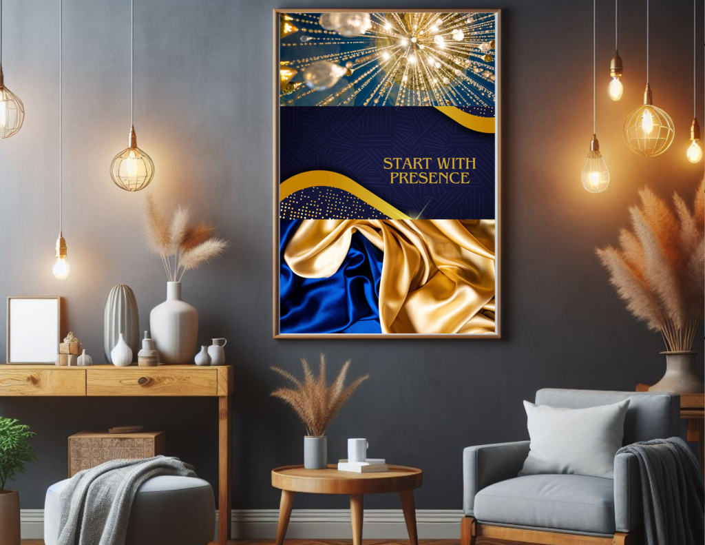 Luxury Digital Wall Art Set – Progress Over Perfection, Energy Meets Intention, Start With Presence (3 Print Set)