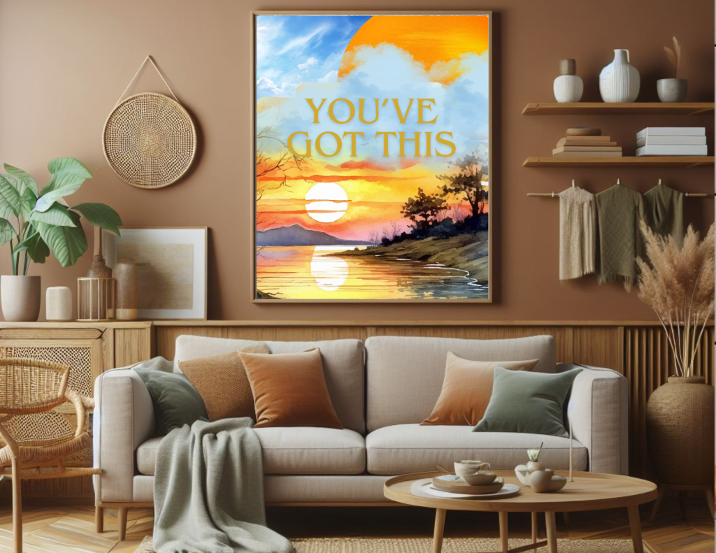 Nature's Sunset Lake Inspirational Wall Art (Digital Print Set of 3)