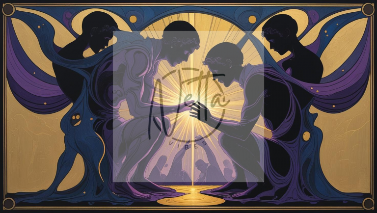 light and shadow, symbolizing inner healing and awakening.
